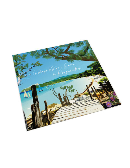 Grande carte postale plage Notre-Dame à Porquerolles